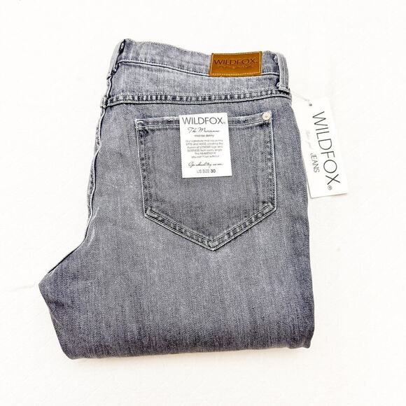 Wildfox The Marianne Mid Rise Skinny Mystic Charcoal Gray Denim Jean Size 30 NWT - Picture 1 of 8